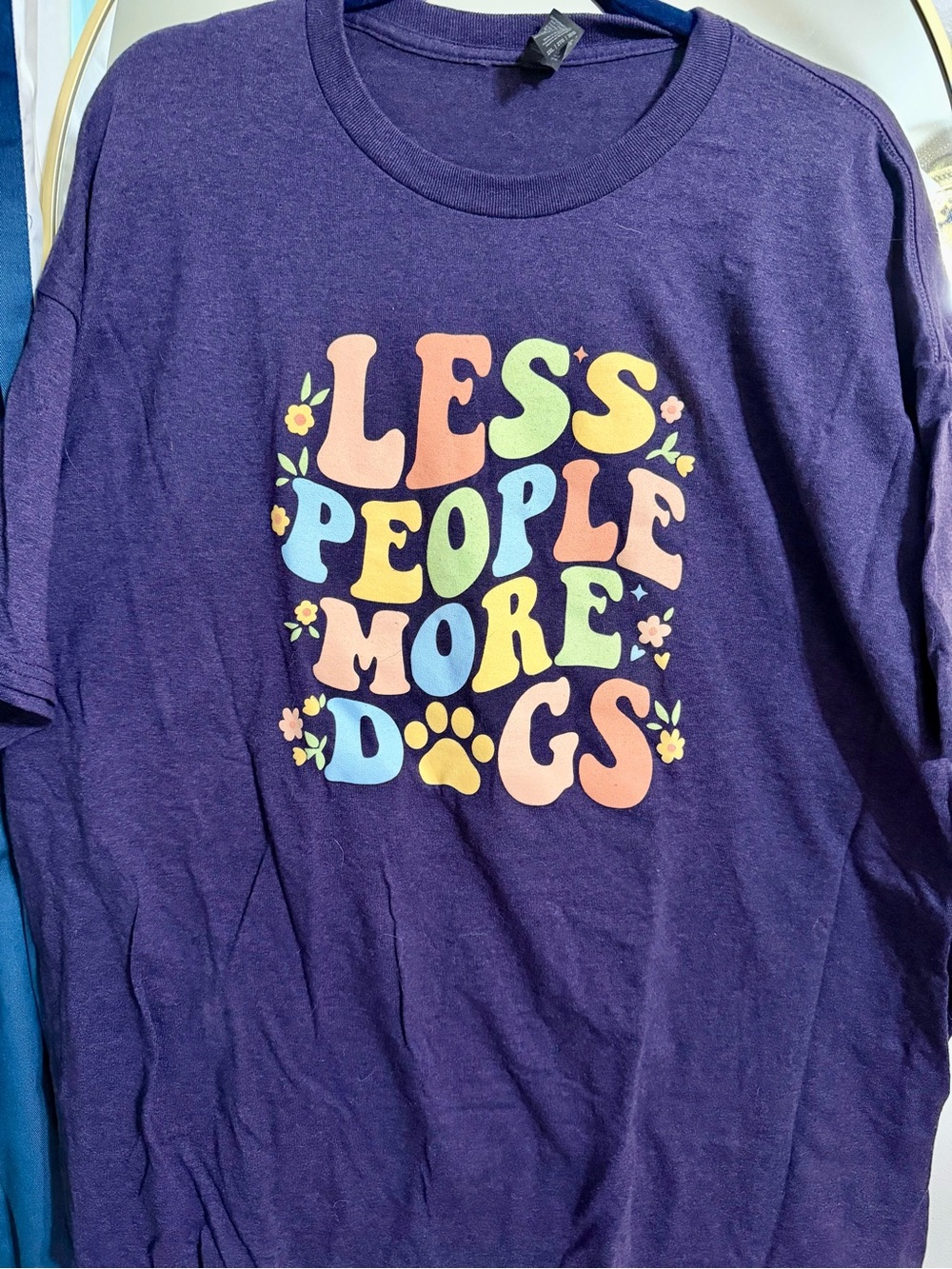 Gildan blue Tee with Colorful Graphic